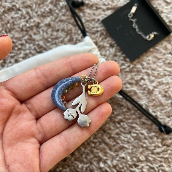 Coach Jet Flower Charm Necklace - Picture 4 of 4